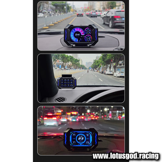 OBD2 Digital Hud Vsd Car Head Up Display On Board Computer Clock Slope Gps Speedometer OBD Diagnostic Tools Instrument Cluster P25 Speed Meter