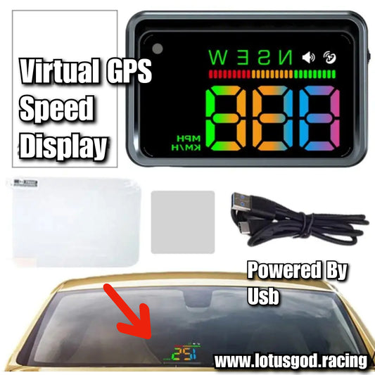 Universal Rainbow Led GPS USB Powered Hud Virtual Head Up Display Speedometer For Car Gadgets On Windshield Projection 3 Digital Speed Meter VSD Reflection On Car Windscreen