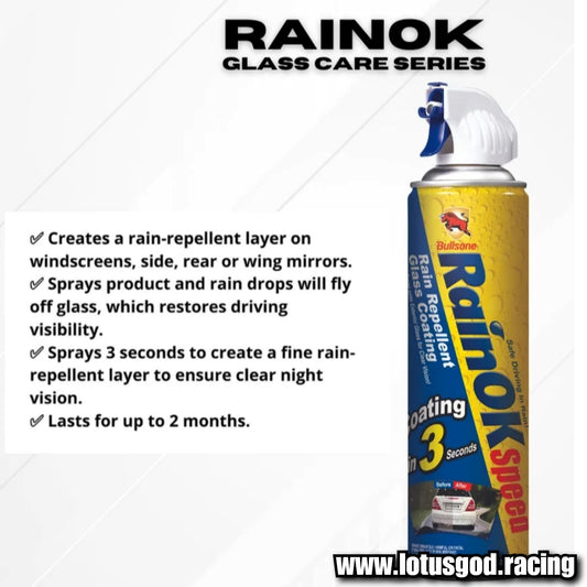 Hydrophobic Water Repellent Rainok Resistant Tampered Glass Mirror High Definition Vision Foam Clean Windscreen Coat Treatment Spray Cleaner For Car Motorcycle Lorry Van Pick Up Truck Bus Etc 380ml