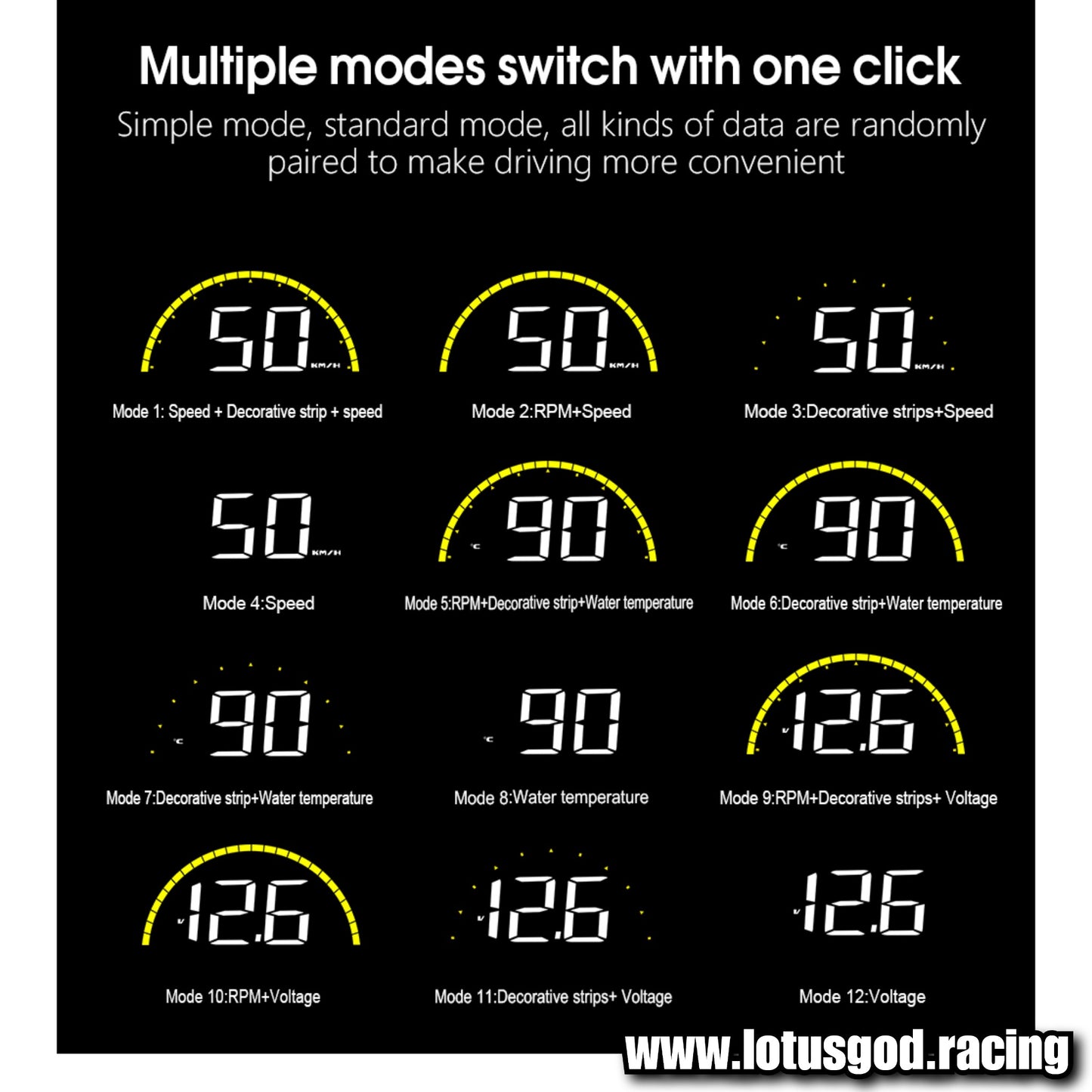 Obd2 | Usb Digital Speed Glass Projection Hud Vsd Car Head Up Display On Board Computer Clock Gps Speedometer OBD Rpm Water Temp Auto Alarm Meter