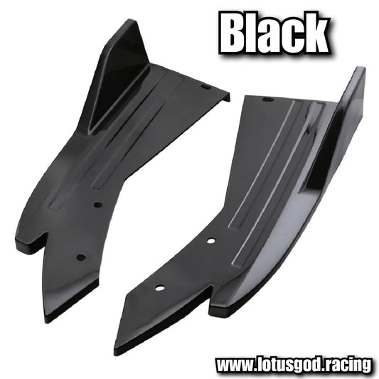 Universal Black | Carbon Fiber Print Racing Front Rear Bumper Side Lips Air Vent Trim Spoiler Canards Splitter Styling Body Kit Accessories