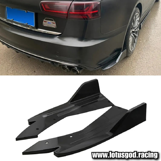 Universal Black | Carbon Fiber Print Racing Front Rear Bumper Side Lips Air Vent Trim Spoiler Canards Splitter Styling Body Kit Accessories