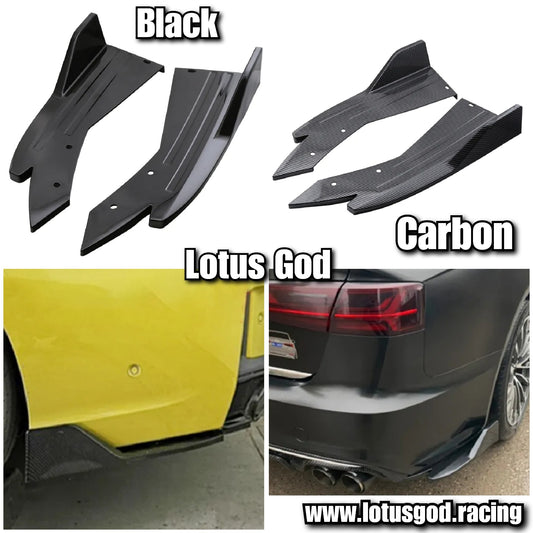 Universal Black | Carbon Fiber Print Racing Front Rear Bumper Side Lips Air Vent Trim Spoiler Canards Splitter Styling Body Kit Accessories