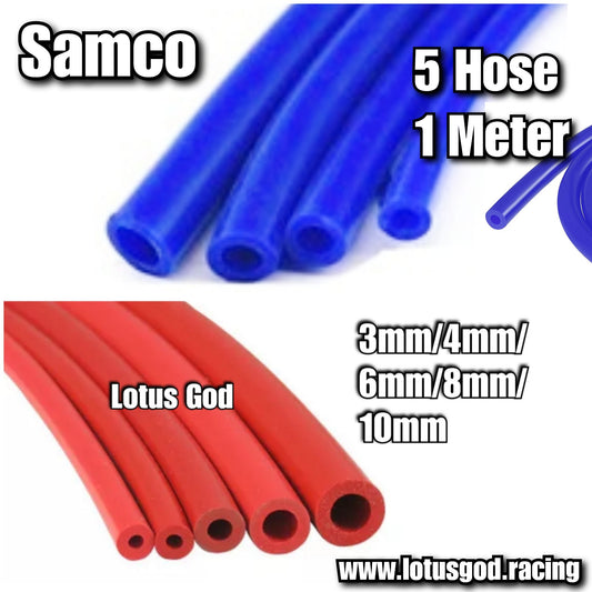 Samco Super Car Show Racing Red Silicone Vacuum Hose Kit 3mm | 4mm | 6mm | 8mm | 10mm In 1 Meter Length Each - 5 Pieces