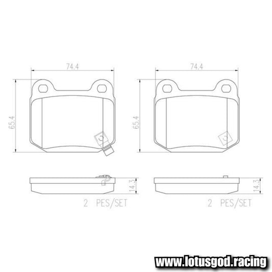 Brembo Ceramic Brake Pads P56048N / P59026 Elise Exige Mitsubishi Evo Nissan Skyline 350z Subaru Wrx Brz Opel Tesla Vauxhall - 4 Pieces