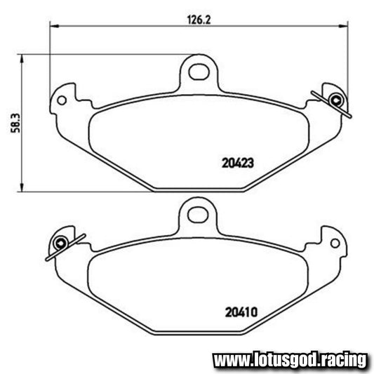 Brembo Ceramic Brake Pads P56048N / P59026 Elise Exige Mitsubishi Evo Nissan Skyline 350z Subaru Wrx Brz Opel Tesla Vauxhall - 4 Pieces