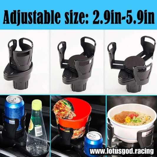 Multifunction 360 Degree Rotating Adjustable Base Insert Drinks Organizer Car Cup Holder Expander Adapter For Car Lorry Van Pick Up Etc