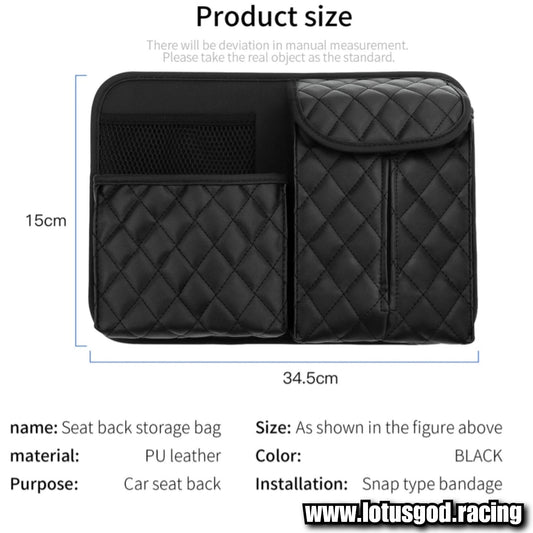 Multi Purpose Tissue Box Adjustable Car Headrest Back Seat Black Storage Bag With High Capacity Oxford Rear Head Rest Organizer Case