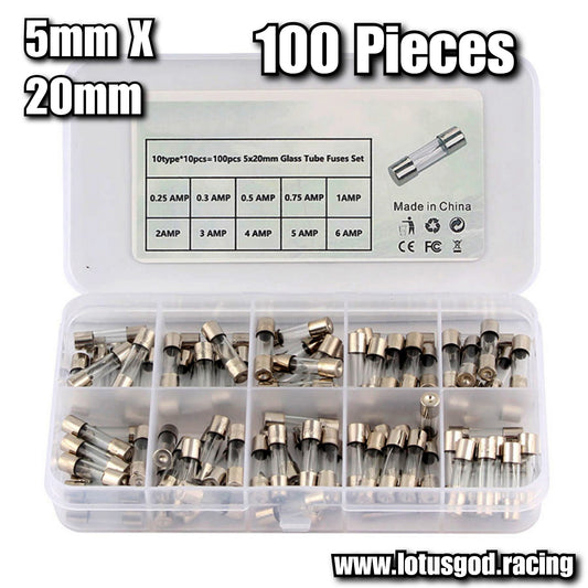 72 Pieces 0.5A - 30A | 100 Pieces 0.2A - 20A Round Cartridge Fast Glass Fuses Glass Tube Box Kit For Car Cigarette Socket Lighter Switch Plug Light Pump Inflator Vacuum Cleaner Etc