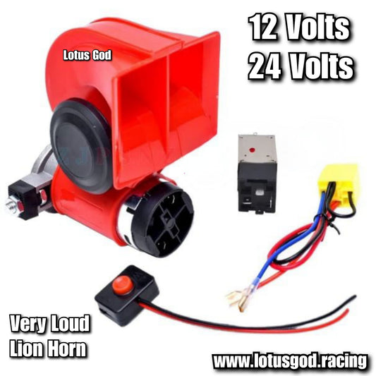 12 | 24 Volts Very Loud Lion 125 Decibel Electric Snail Red Air Horn For Car Van Pick Up Truck Motorcycle Spaceship Etc