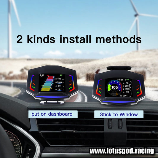 Obd2 Head Up Display HUD GPS Auto VSD Smart Car On Board Computer Gauge Speed Alarm Water Temperature Rpm Turbo Boost Meter