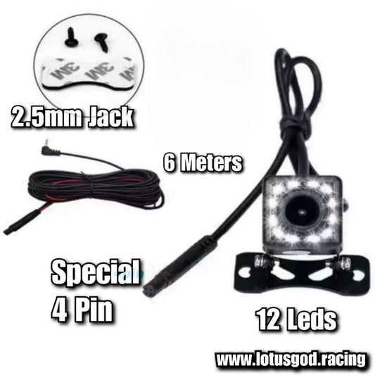 170 Degrees 4 Pin HD 2.5mm Jack Car Rear View Camera Reverse Night Vision 12 Led Video Camera Wide Angle Parking Camera For Car Dash Cam Accessories