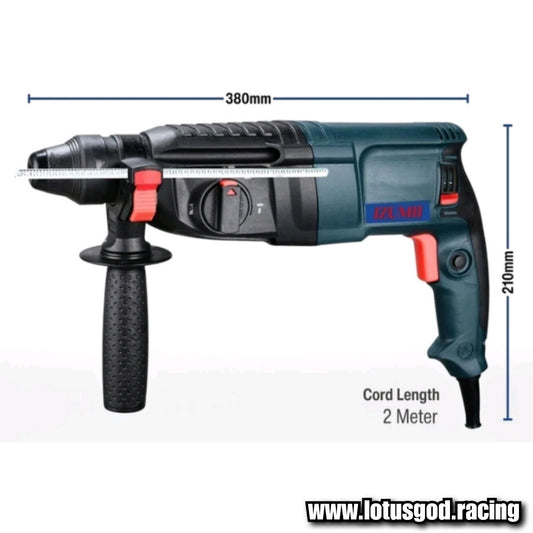 1250w Izumii Wired 26mm Rotary Hammer Power Drill 900rpm SDS Plus 3 Mode + Auxiliary Handle 26mm Brick Concrete Wall Ceiling Drilling GBH 2-26Dre