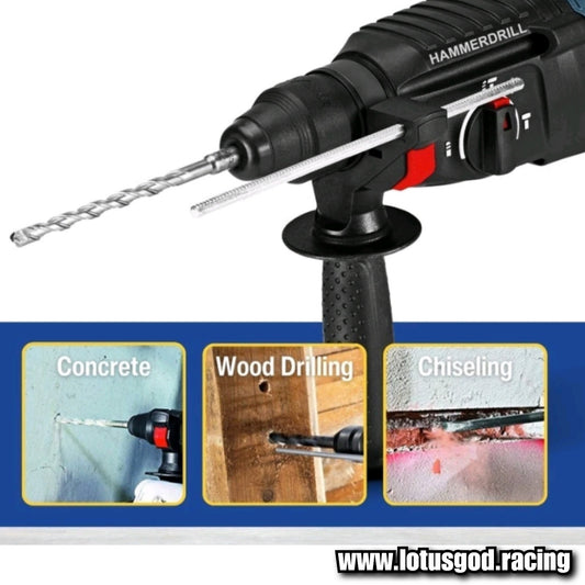 1250w Izumii Wired 26mm Rotary Hammer Power Drill 900rpm SDS Plus 3 Mode + Auxiliary Handle 26mm Brick Concrete Wall Ceiling Drilling GBH 2-26Dre