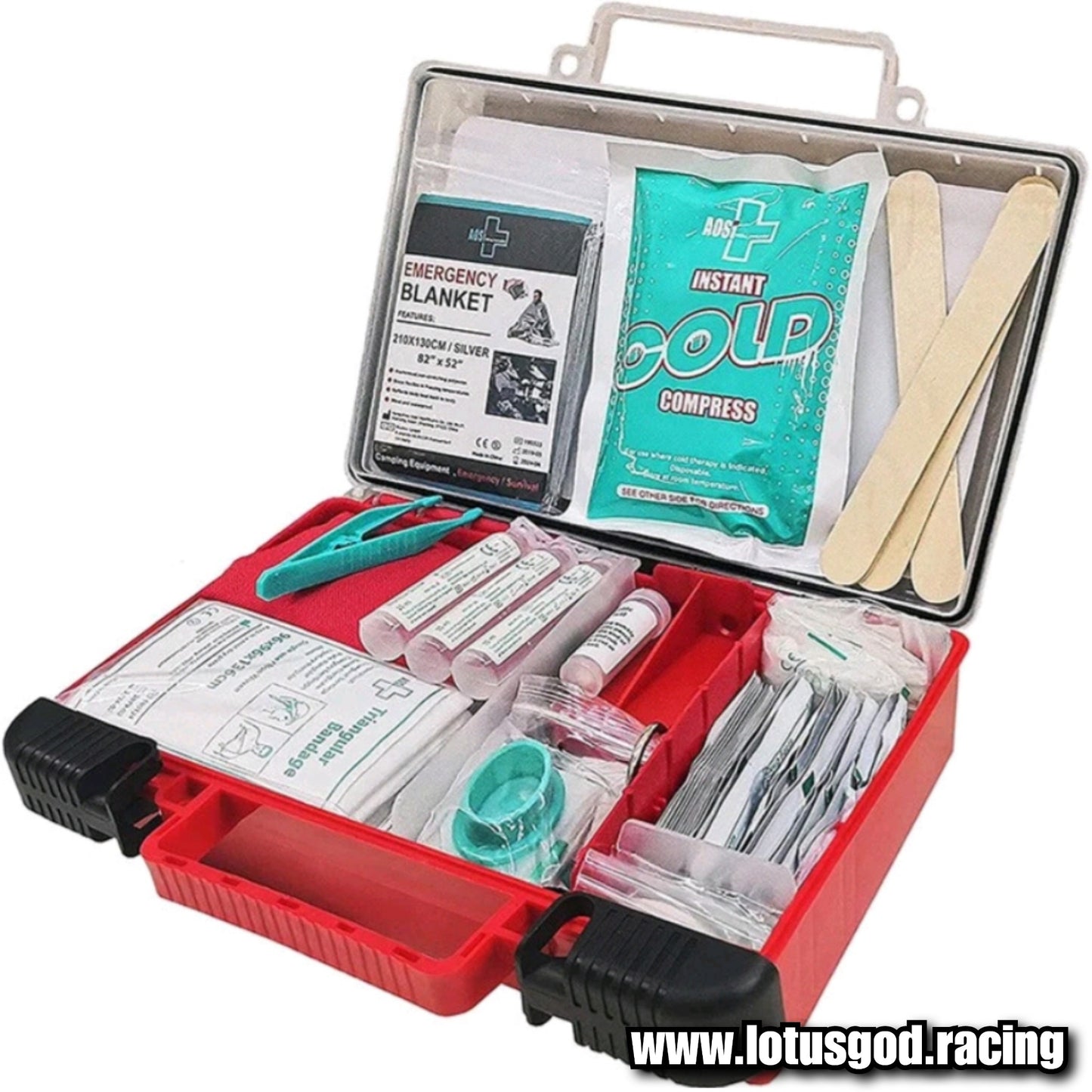 Premium 288 Pieces Small & Portable Waterproof First Aid Kit Emergency Medical Supplies Iso 1348 Certified Box For Car Bus Lorry Van Pick Up Private Jet Home Office Yacht