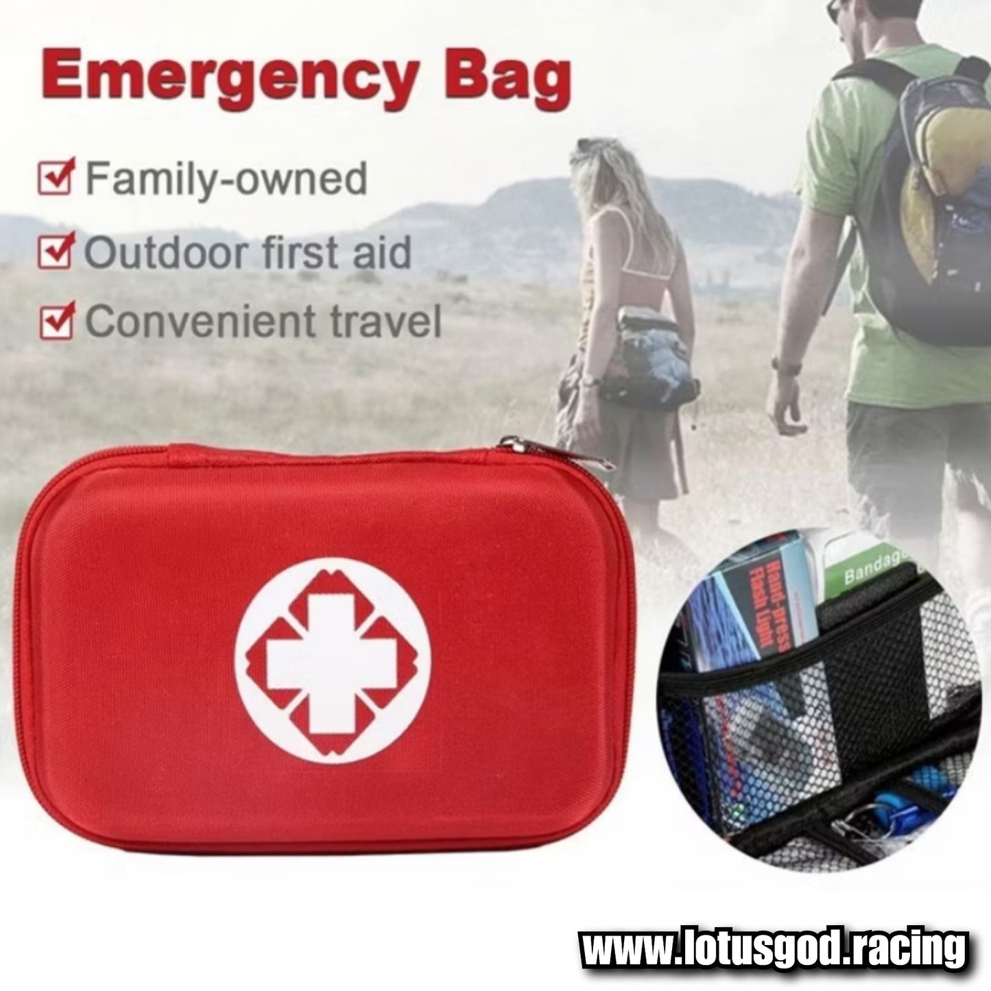 47 Pieces Small & Portable Waterproof First Aid Kit Emergency Medical Supplies