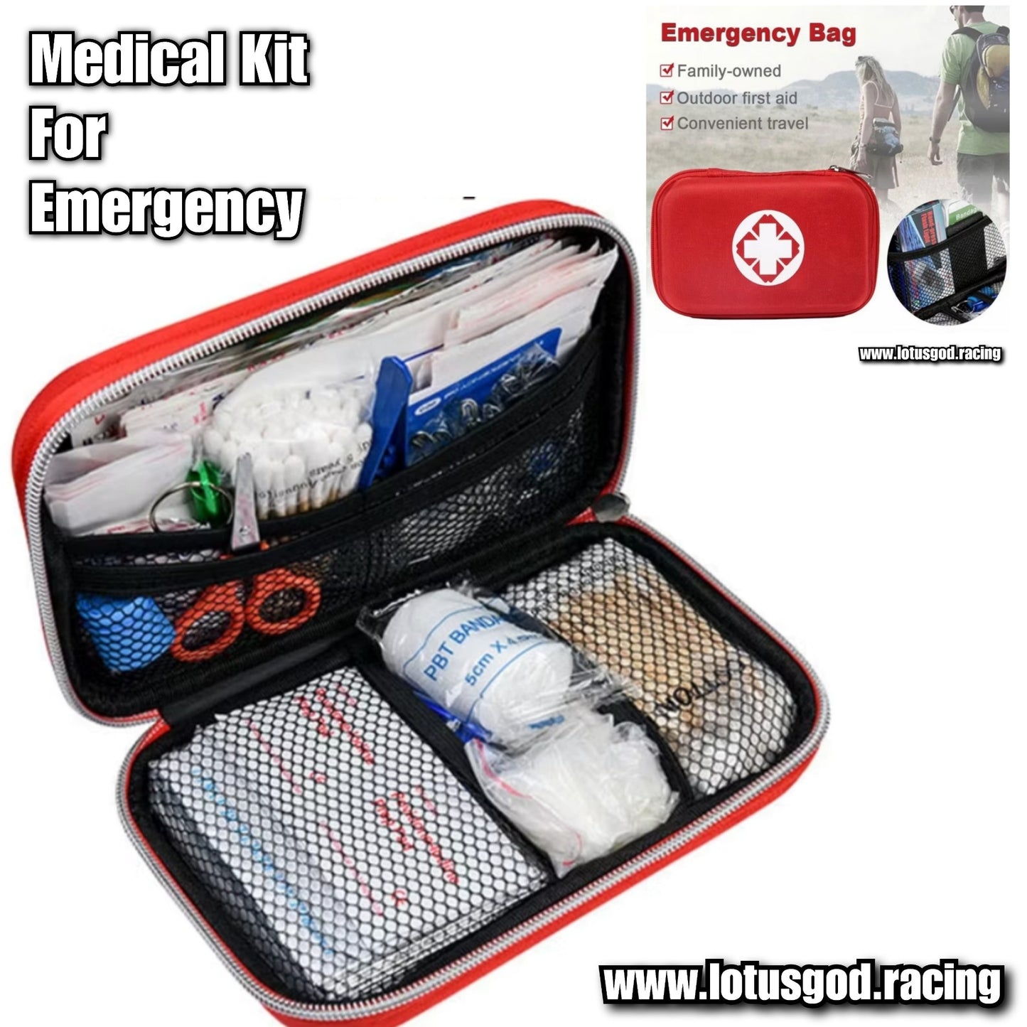 47 Pieces Small & Portable Waterproof First Aid Kit Emergency Medical Supplies