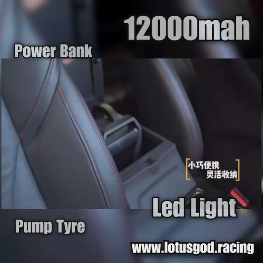 12000mah 4 In 1 Portable 12 Volts Car Jump Start + Air Pump Compressor Tyre Inflator + Power Bank + Led Light 12V Car Battery Starter