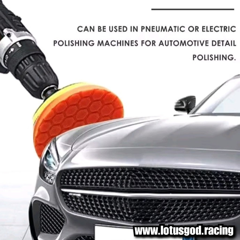 5 | 6 | 7 Inch Polishing 5 Pieces 15cm Velco Buffing, Paint Polish And Wax Soft Sponge Set