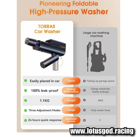 Folding Wireless Portable Bucket Water Jet 18 Bars High Pressure Wash Machine Spray Gun Cleaner Tool For Pail | Bottle Suction + Charger + Foam Bottle + Black Carrying Case Box