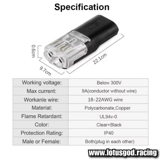 12 Volt Quick Wire Connection Solder Free Terminal Weatherproof Connector Plugs For Led Lights Car Etc (10 Pieces)
