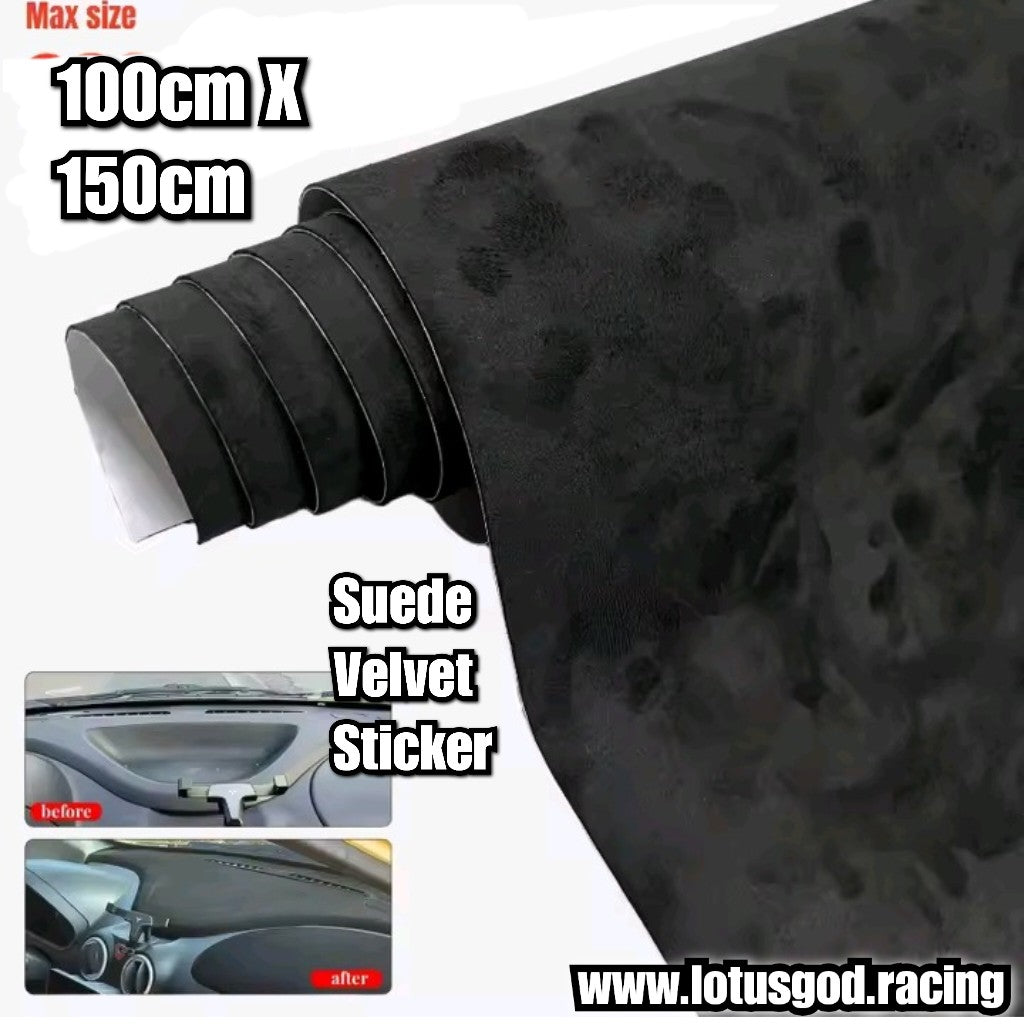 Premium Suede Adhesive Wrap Sticker 4 Way Stretch Luxurious Alcantara Style Fabric For Car Dashboard Interiors & DIY Crafts 100cm X 150cm