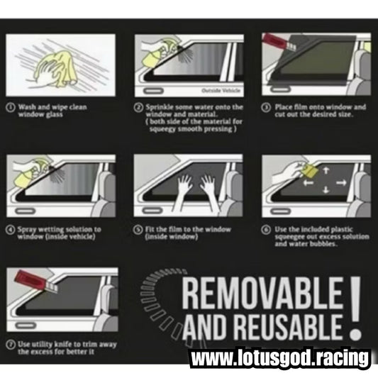 Super Magic Window Solar Fexible Film Removable Reusable Static Cling Non Glue Adhesive No Residue For Glass Car Lorry Van Pick Up Etc 250 X 50cm