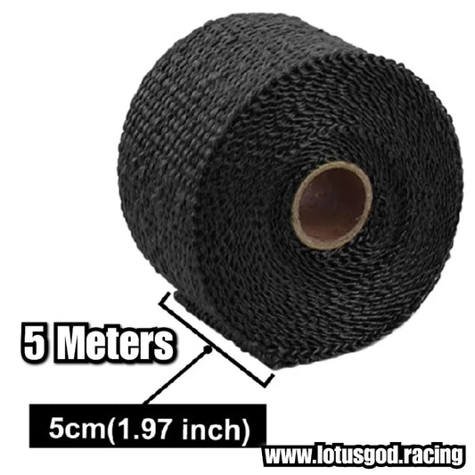 2.5cm | 5cm X 5 Meters High Performance Extreme Thermal Heat Wrap Shield For Headers Turbo Manifold Downpipes and Car Full Exhaust System Bikes Motorcycle Truck Scooter Lorry Truck Etc