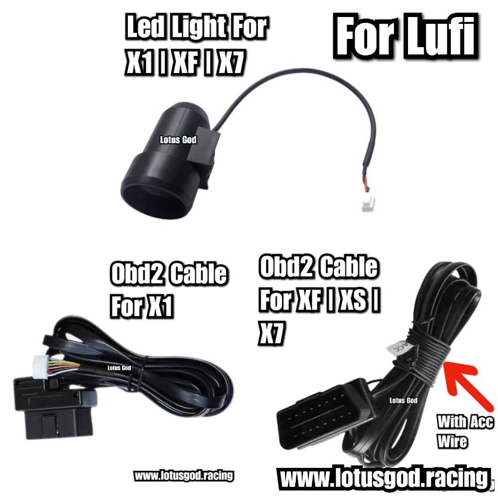 Original Lufi X1 | XF | XS | X7 Gauge Meter Replacement Cable | Shifter Led Light Accessories & Spare Parts | OBD2 Cable, Shift Light, Mounting Bracket