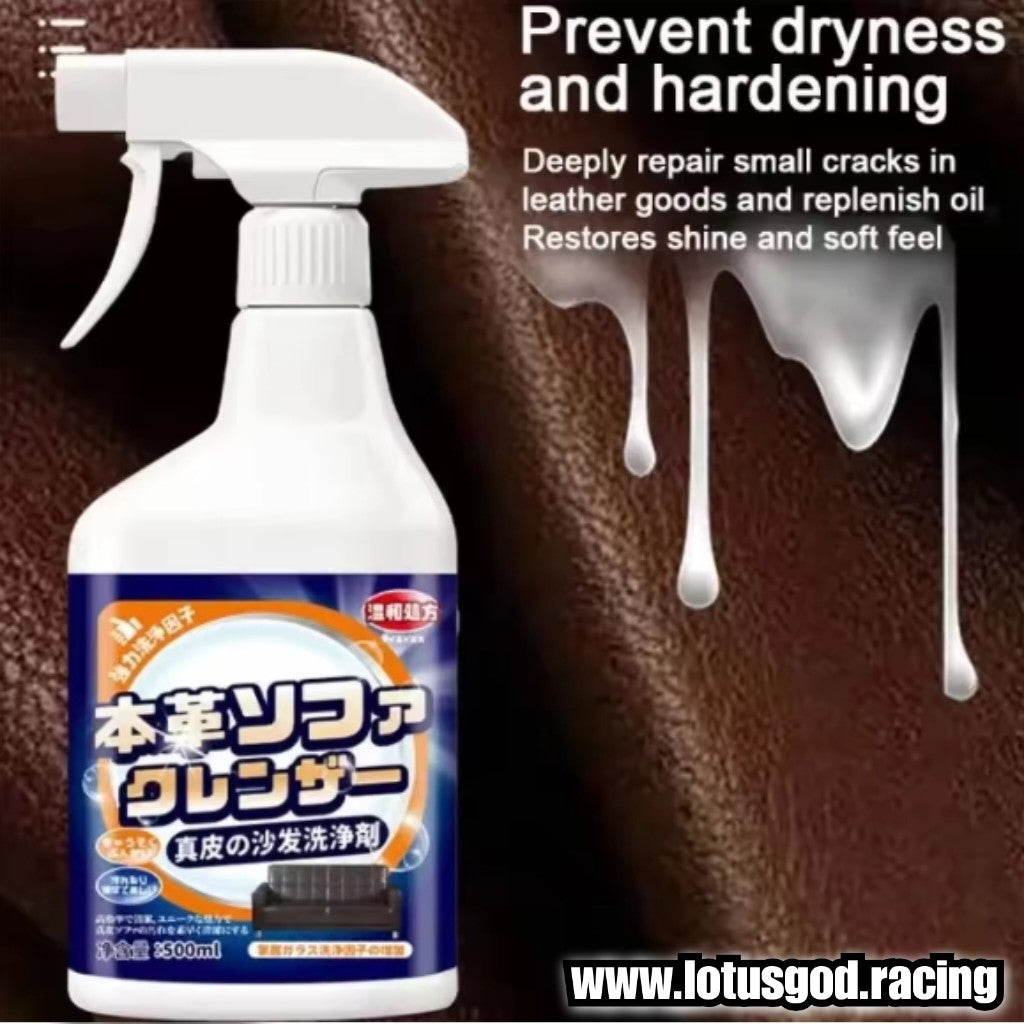 Premium Japan 2-in-1 Leather Cleaner & Conditioner Spray Deep Stain Remover + Protective Polish for Furniture Bags Automotive Car Interiors 500ml