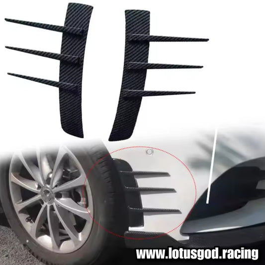 2 X New Universal Front Rear Bumper Lip Air Vent Trim Spoiler Canards Splitter Fender 3 Fin Styling Accessories