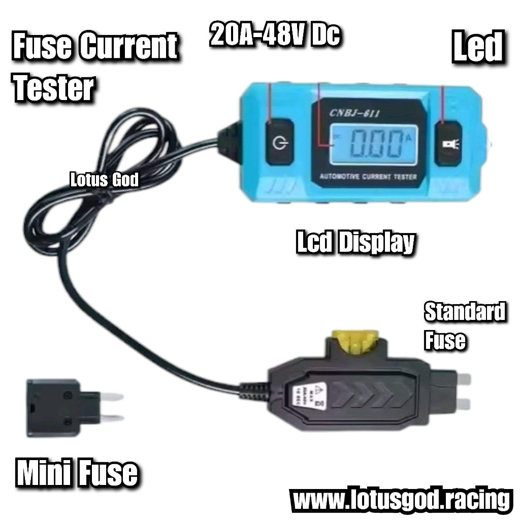 Digital Automotive Fuse Current Tester – 12V/24V/48V Car Leakage Analyzer & Parasitic Drain Diagnostic Tool
