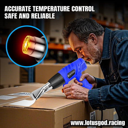 2000W 2 Temperature Settings 60-600°C Thermal Heat Gun Blower + 3 Nozzles Hot Air Tool Kit For DIY Shrink PVC Tubing Wrapping Crafts UK Plug
