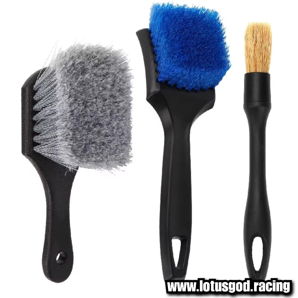 3 Brush Set Cleaning Dirt Kit For Mat Wheel Tyre Air Con Vent Micro Fiber Cleaning Detailing Car Lorry Van Pick Up Motorcycle Accessories