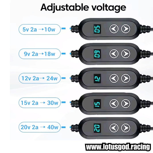 Adjustable Type C To 12V Cigarette Lighter Male Female Socket Adapter 5 Speed Voltage Control Adapter Converter For Car Electronics Accessories Etc