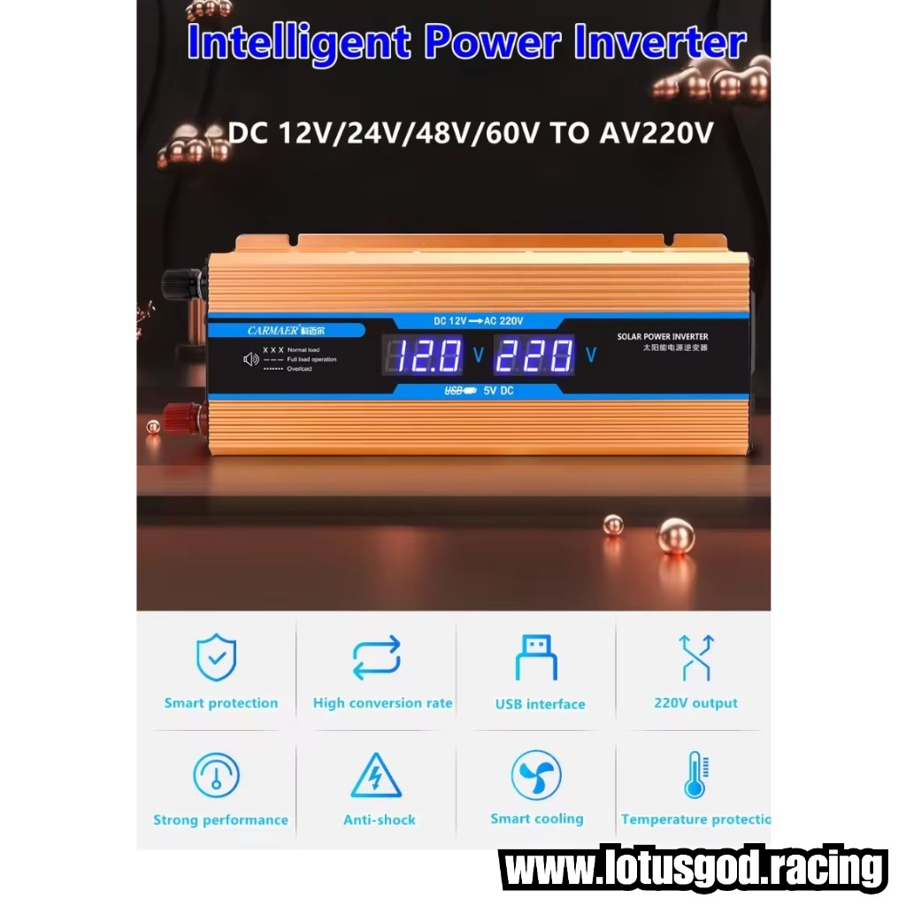 20000W Cigarette Socket Lighter + 12 Volt Cable Inverter 12V To 220V Plug Voltage Converter + USB | EU/UK/AU/Universal Socket Auto Car Accessories