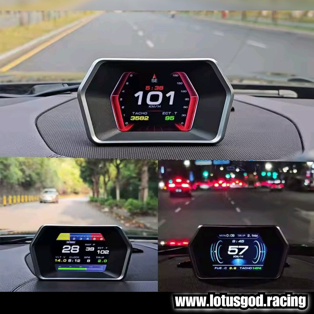 OBD2 + GPS HUD OBD 2 Head Up Virtual Turbo Speed Display HUD On Board Computer Digital Speedometer Slope Meter Auto Car Electronic Accessories