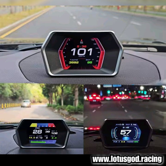 OBD2 + GPS HUD OBD 2 Head Up Virtual Turbo Speed Display HUD On Board Computer Digital Speedometer Slope Meter Auto Car Electronic Accessories