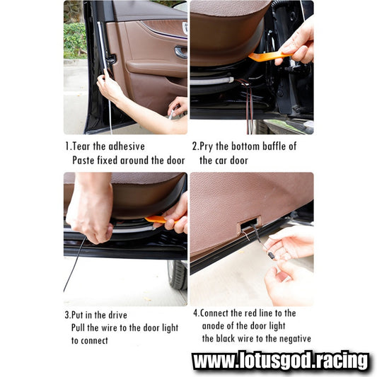 120cm 12V Super Red White Sequential Scan Mode Bright Led Door Light Car Hood Bonnet Strip Interior Ambient Neon Lamp (1 Strip)