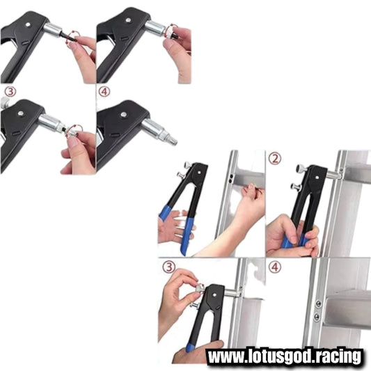 Riveter Blind Tool Gun + M3 - M8 Threaded Insert Rivot Nail Nut Set