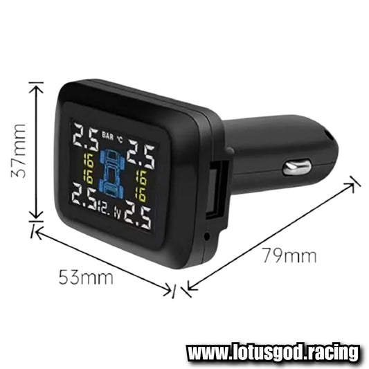 Cigarette Socket Lighter USB LED Voltage & Tyre Pressure Monitoring System For Real Time Volt +  Tyre Leak Air Detection - TPMS For Car Tires