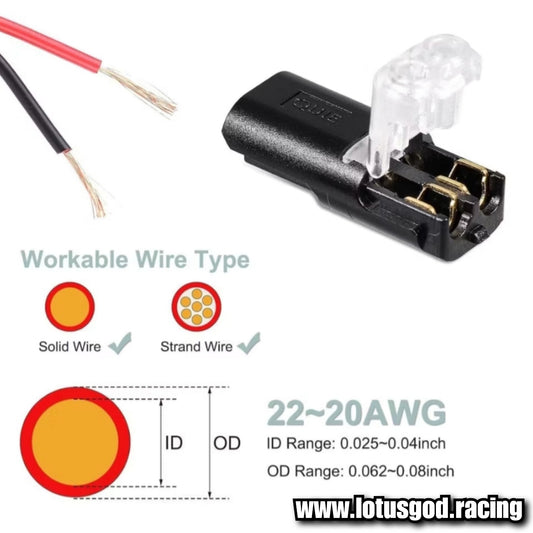12 Volt Quick Wire Connection Solder Free Terminal Weatherproof Connector Plugs For Led Lights Car Etc (10 Pieces)