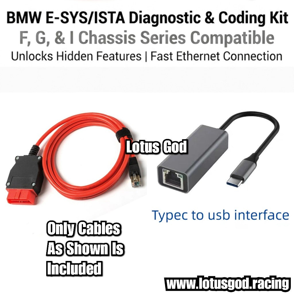 ENET Cable OBD2 To Ethernet Type C Coding & OBD Diagnostics - BMW F & G Series X Compatible E-SYS, ISTA+, INPA, E-SYS Launcher BM3 Bootmod3 BimmerCode, BimmerLink, MHD Tuning, xHP Flashtool (2 Meters)