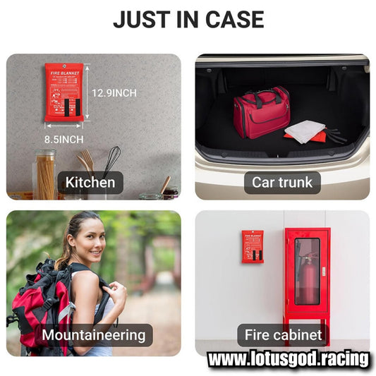 1 Meter | 2 Meters Portable Soft Case Fire Blanket Emergency Heat Retardant Suppression Survival Shelter Safety Cover Fire Extinguisher Fireproof Mat For Car Lorry Van Pick Up Truck Coach Home House Etc