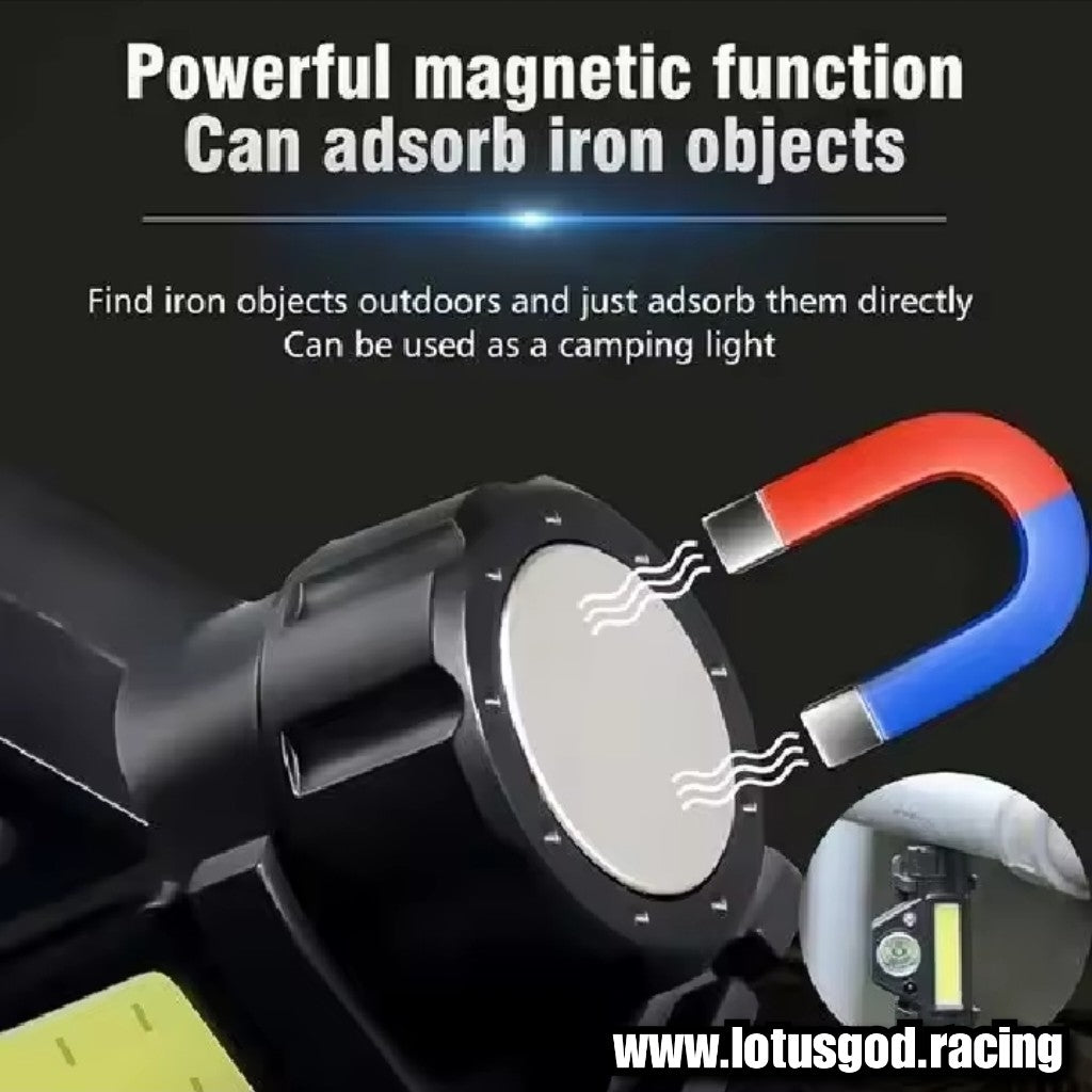 Head Strap Forehead Light Ultra Bright Dual LED Magnetic Headlamp | Rechargeable & Weatherproof For Car House Repair Etc