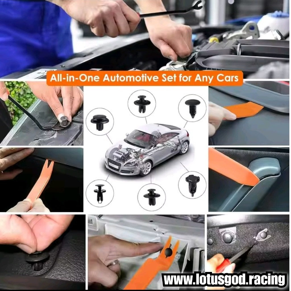 Universal 820 Pieces Plastic Rivet Clips Screw Auto Car Interior Panel Door Dashboard Boot Fender Bumper & Trim Removal Tool Kit – 26 Sizes For Most Vehicles