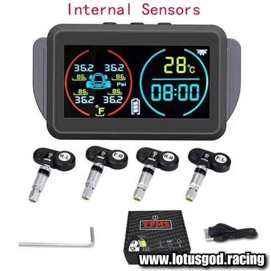 Tpms Wireless Solar Power Rechargeable USB LED Internal | External Tyre Pressure Monitoring System for Real Time Detection