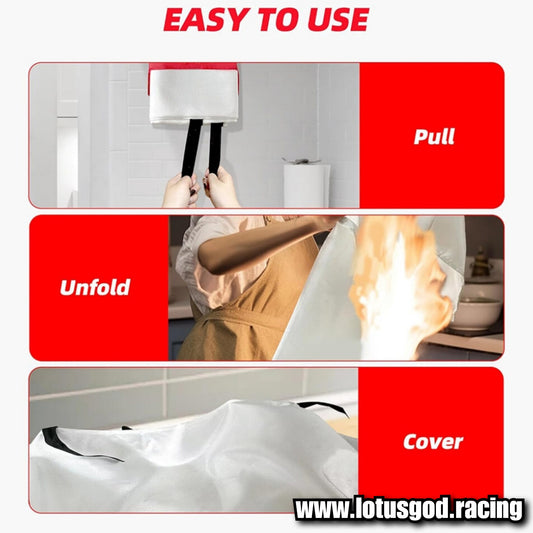 1 Meter | 2 Meters Portable Soft Case Fire Blanket Emergency Heat Retardant Suppression Survival Shelter Safety Cover Fire Extinguisher Fireproof Mat For Car Lorry Van Pick Up Truck Coach Home House Etc