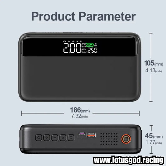 Real 10000mah Multi Function 4 In 1 Car Motorcycle Bicycle Tyre Battery Jump Start + Led + Tire Inflator & 65W Fast Charging Power Bank