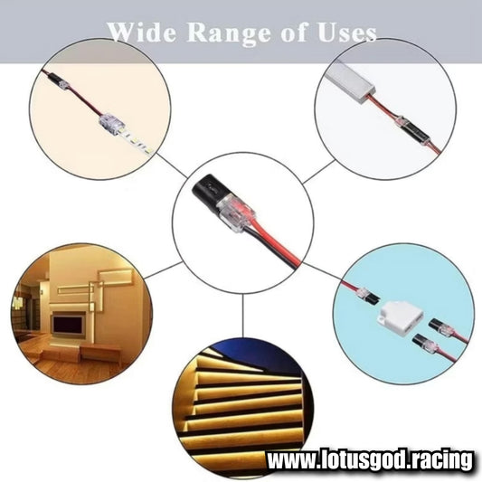 12 Volt Quick Wire Connection Solder Free Terminal Weatherproof Connector Plugs For Led Lights Car Etc (10 Pieces)